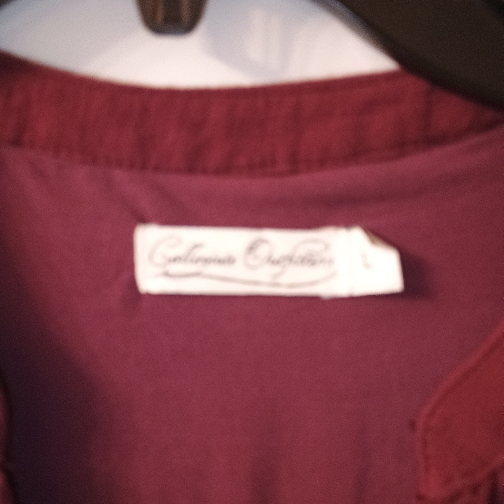 Elegant Long Sleeve Burgundy Dress - Picture 5 of 5